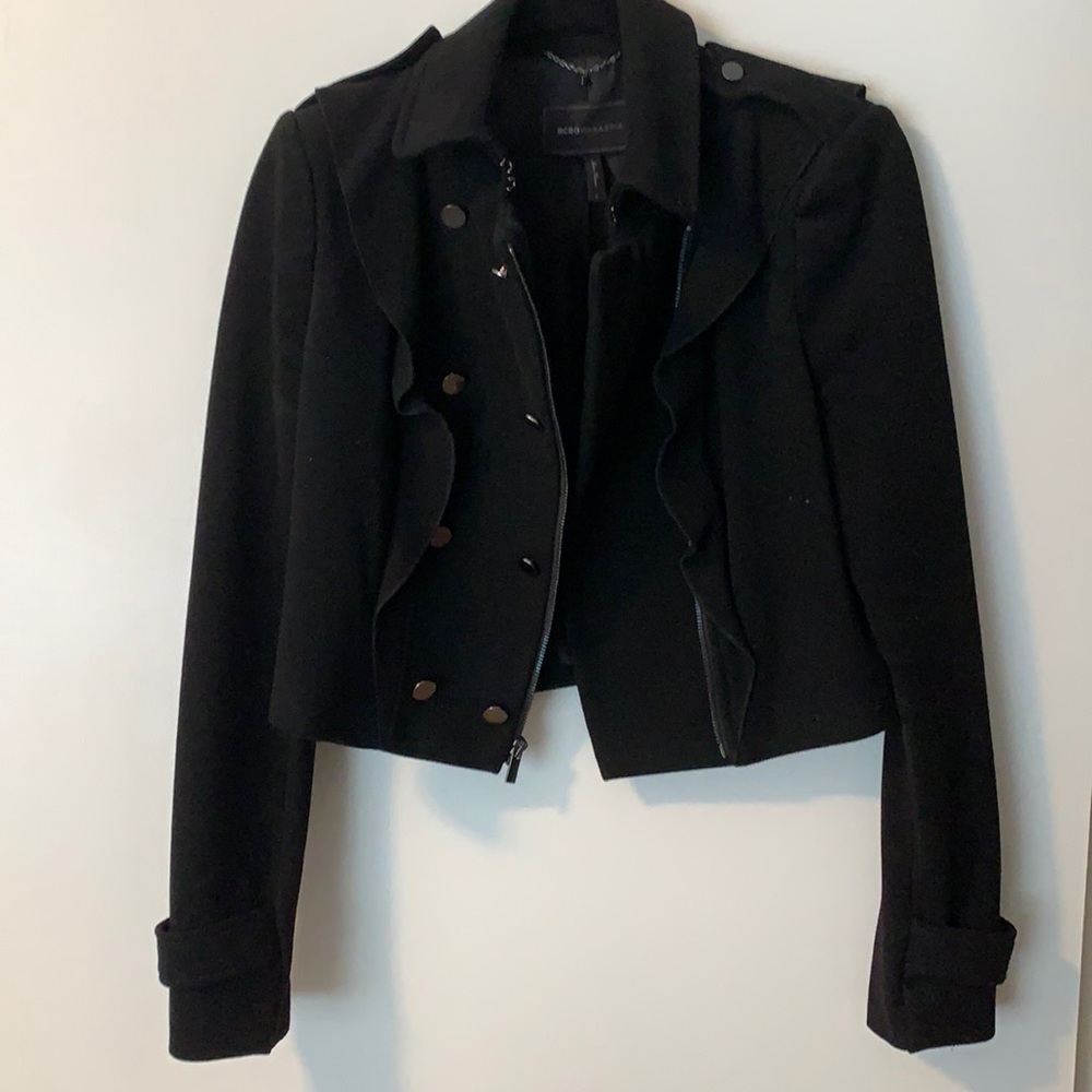 Cropped moto jacket BCBG